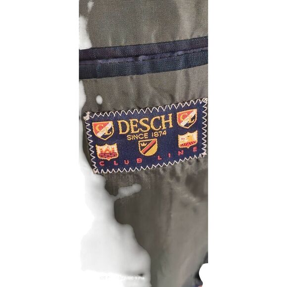 Desch Men's Italian Wool Double Breasted Tartan Plaid Sport Coat Size 44 Regular - Picture 4 of 13